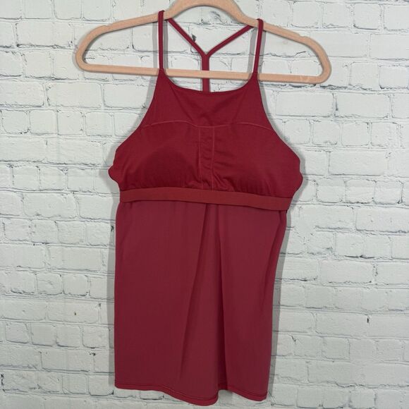 Lululemon Power Y Tank Top Size 8 Orange Racer Back Athleisure Athletic Gym - Picture 3 of 10